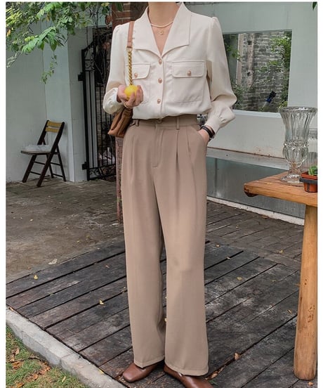 open collar classic shirt/2color