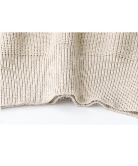 random border rib knit/2color