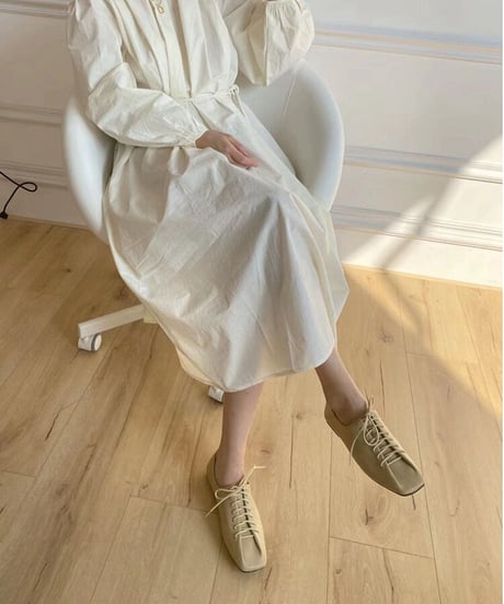 lace up flat shoes/3color
