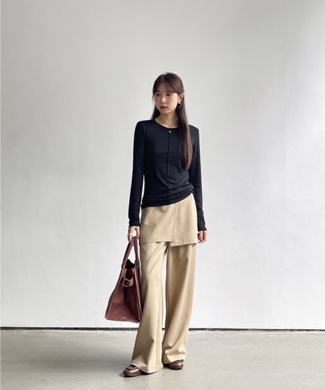 2way wrap layer slacks/2color