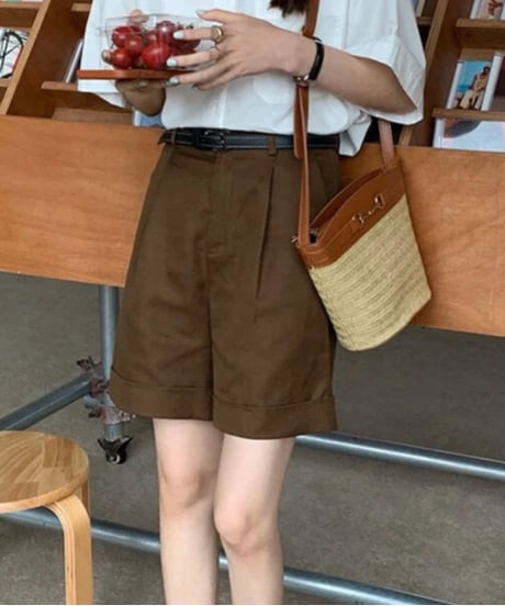 cotton linen half pants/3color