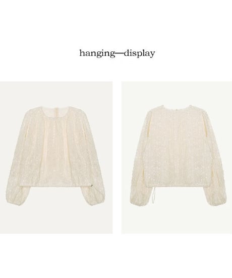 glossy lace blouse/2color