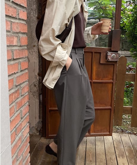 roll-up tuck slacks/3color