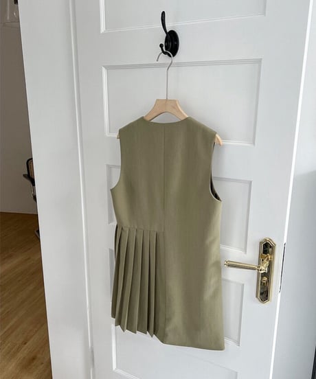 asymmetry vest one-piece/2color