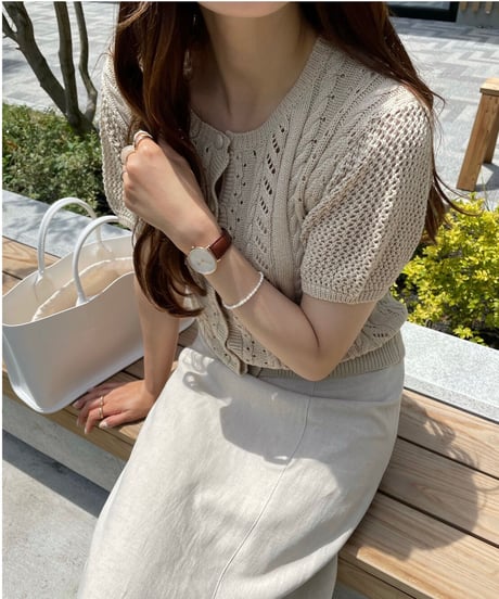 summer knit cardigan/4color(ネコポス)