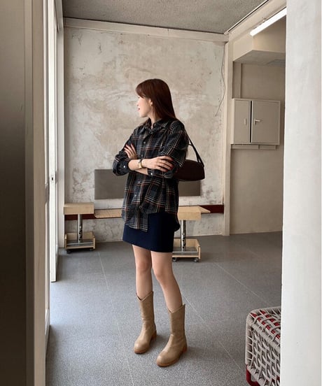 check flannel shirt/2color