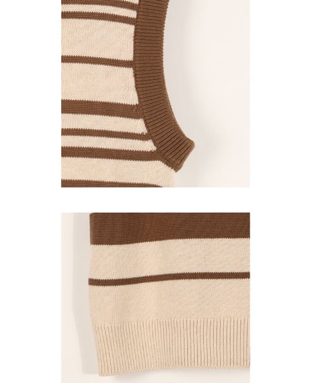 random border knit vest/2color