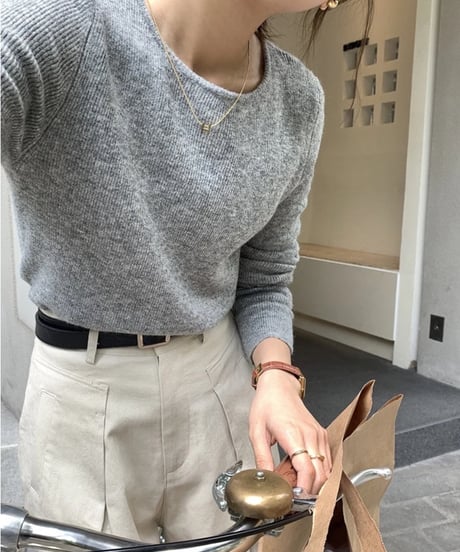 basic rib knit long-T/3color