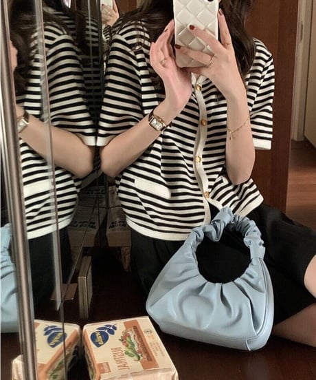 border half sleeve cardigan(ネコポス)