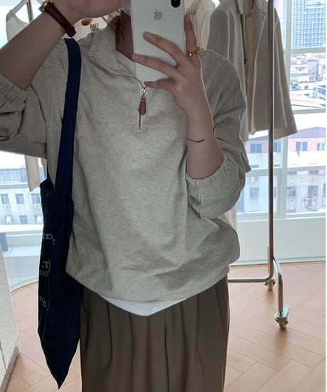 [OUTLET]half zip up pullover/3color