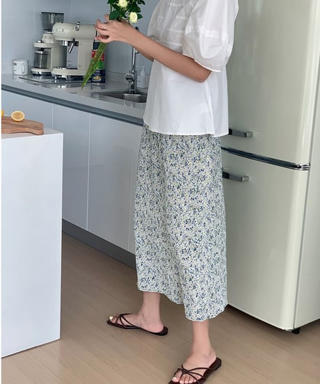 flower A line skirt/2color