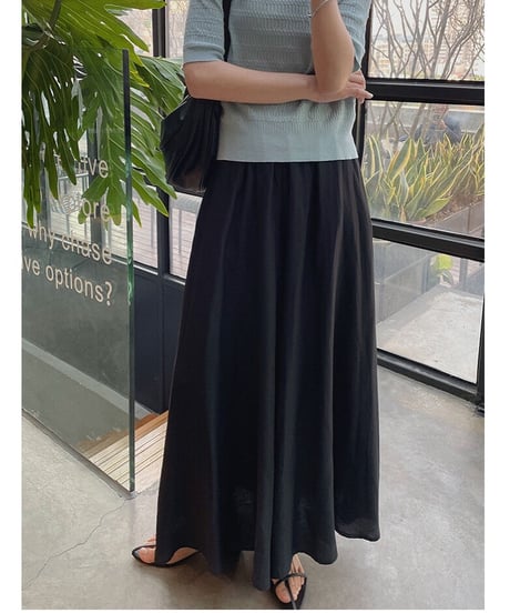 satin flare pants/2color