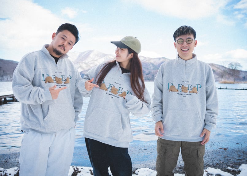 ハーフジップディープリラックスくまスウェット|The Sauna（ザ サウナ