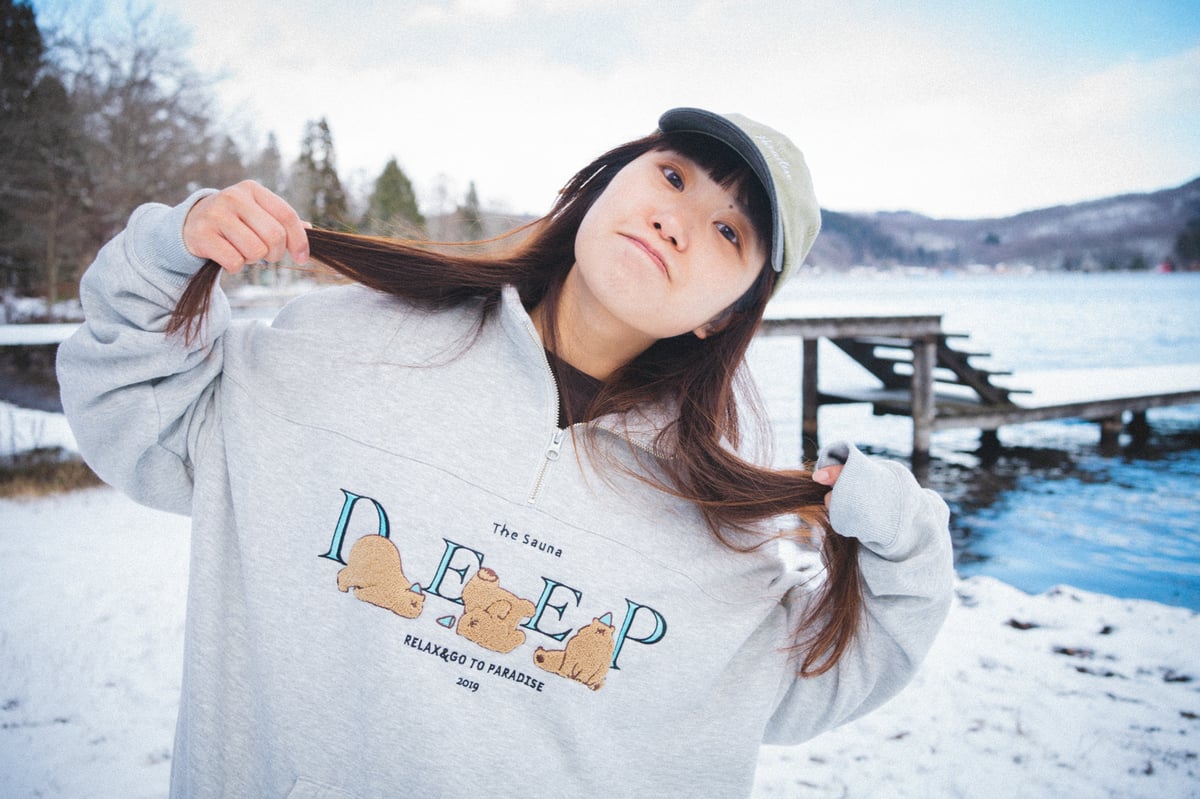 the sauna くまスウェット ハーフジップディープリラックスくまスウェット|The Sauna（ザ サウナ