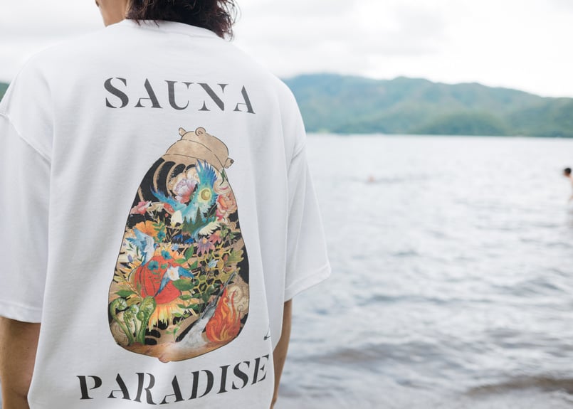 タトゥーくまTシャツ 【ホワイト/ブラック】 | The Sauna（ザ サウナ