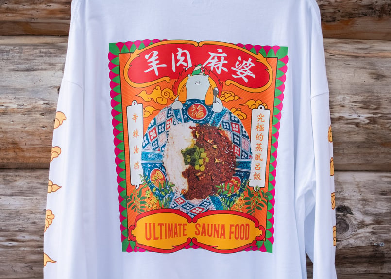ザアザア　Tシャツ　タビ　ロンT 一葵 購入特典付き！】羊肉麻婆ロンT | The Sauna（ザ サウナ）のオンライン