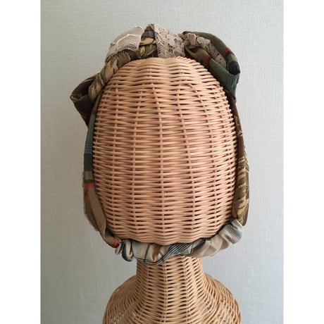 【チェックシリーズ】Plaid Lace Ribbon/Beige