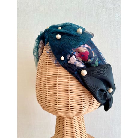 【一点物】Ribbon & pearl/Black