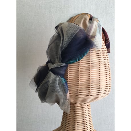 【一点物】Plaid JQ ribbon/Navy