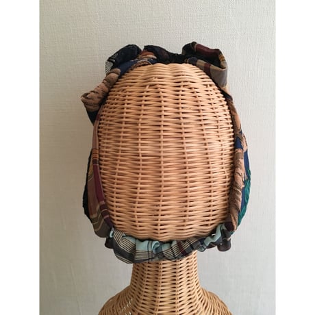 Plaid Lace Ribbon/Navy