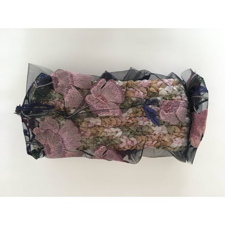 【刺繍シリーズ】flower embroidery/Navy