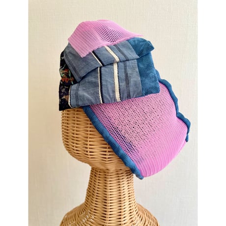 【一点物】mix ribbon turban/Pink