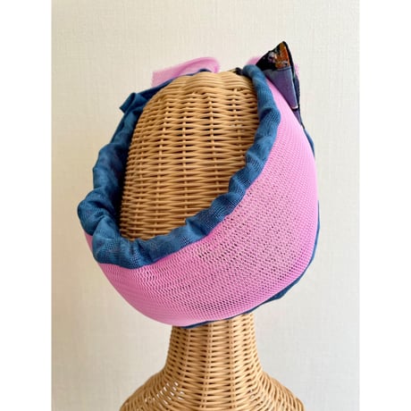 【一点物】mix ribbon turban/Pink