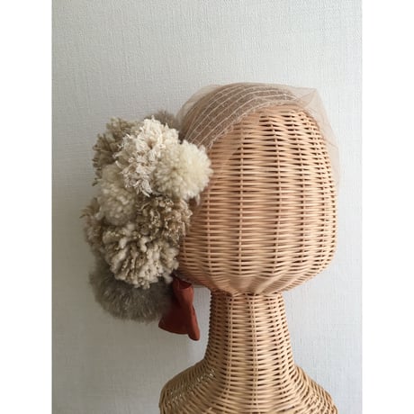 【一点物】pom pom /Beige