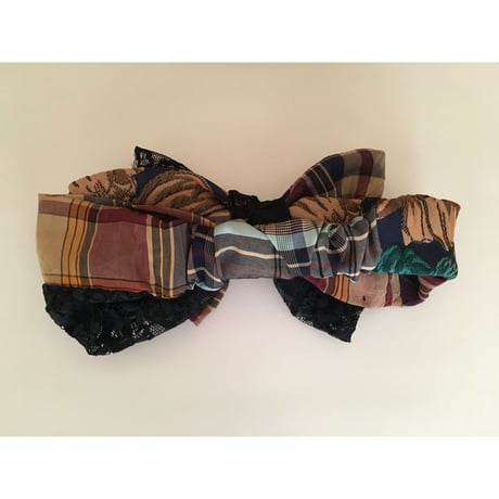 【チェックシリーズ】Plaid Lace Ribbon/Navy