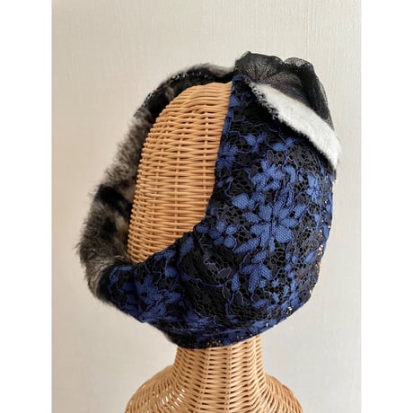 【一点物】fur ribbon/Navy