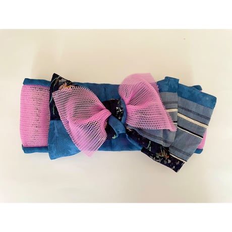 【一点物】mix ribbon turban/Pink