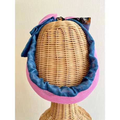 【一点物】mix ribbon turban/Pink