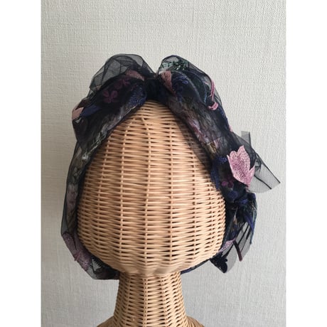 【刺繍シリーズ】flower embroidery/Navy