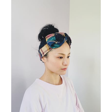 【チェックシリーズ】Plaid Lace Ribbon/Navy