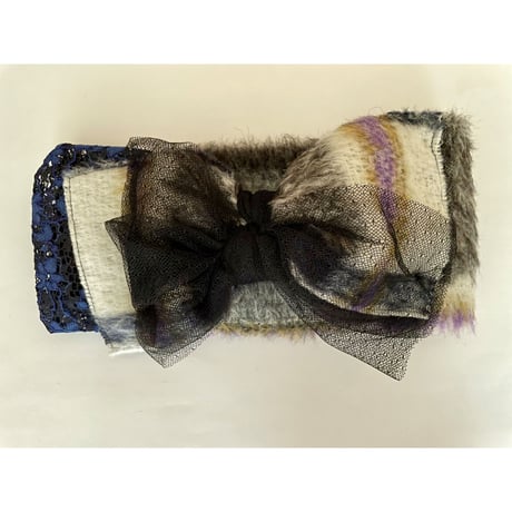 【一点物】fur ribbon/Navy