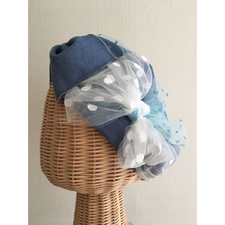 【一点物】Denim  ribbon /Blue
