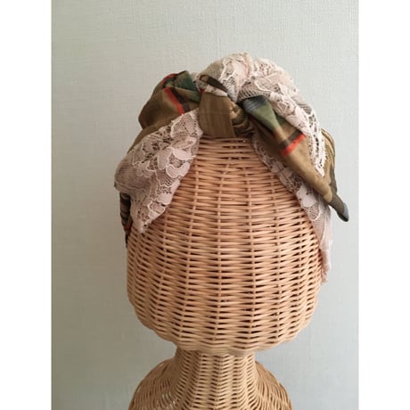 Plaid Lace Ribbon/Beige