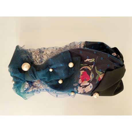 【一点物】Ribbon & pearl/Black