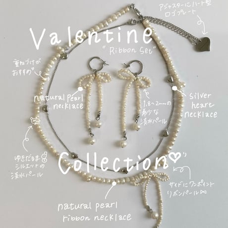 予約販売〈Ribbon necklace〉natural pearl necklace