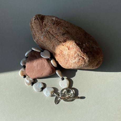 <Love> natural heart pearl bracelet
