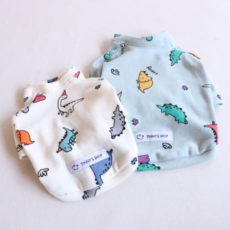 即納【サンプルSALE】恐竜Tシャツ（アイボリー）