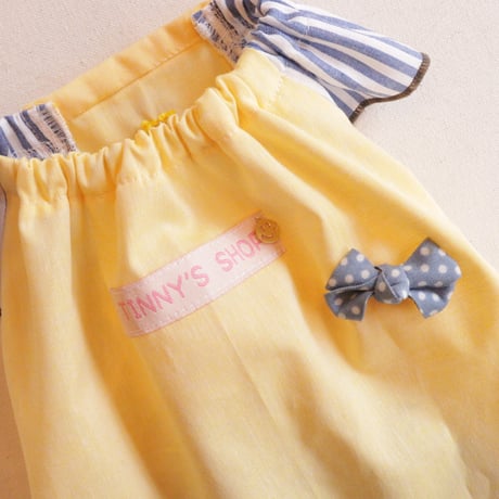 ♪YellowとBlueのストライプのチュニックドレス
