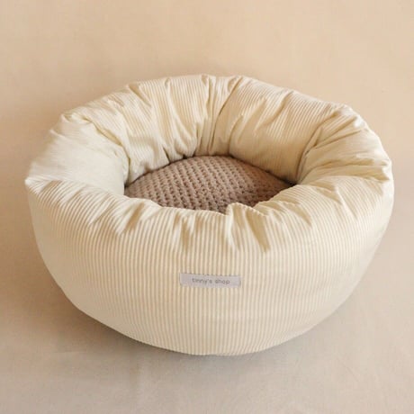 コーデュロイのベッド（White)