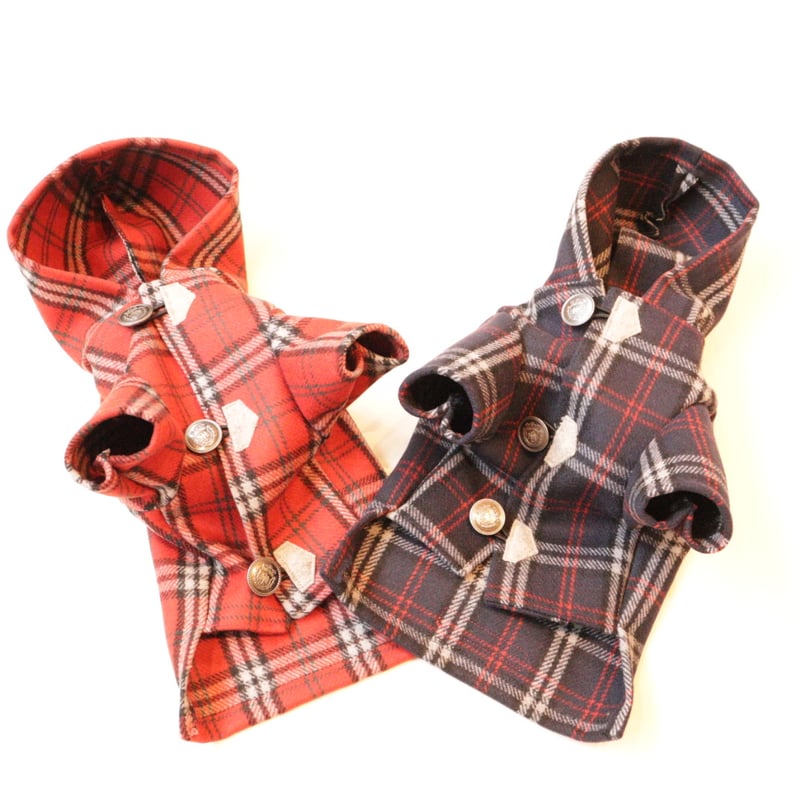 タータンチェックウールコート（レッド） | tinny's shop
