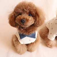 即納★【サンプルSALE】デニム襟ワッフルタンク（ベージュ×チューリップ）