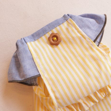 YellowのストライプとBlueのドレス♪