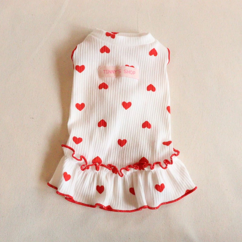 ハートワンピース（白×赤） | tinny 