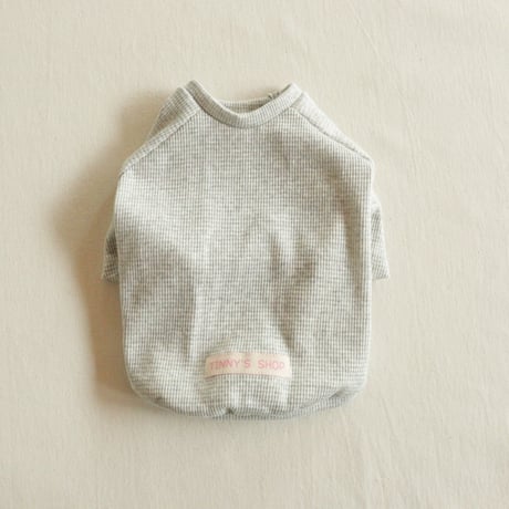 粗びきグレーのワッフルニット