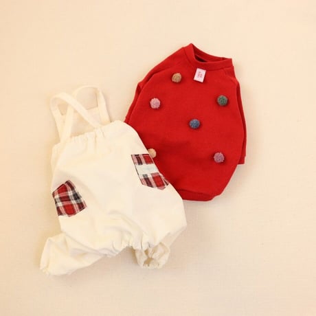 即納★【サンプルSALE】コーデュロイ Pocketロンパース（White)