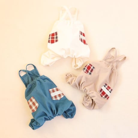 即納★【サンプルSALE】コーデュロイ Pocketロンパース（White)